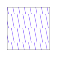 A hatch example with diagonal lines segments filling a rectangle.
