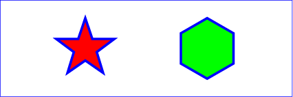 Example polygon01 — star and hexagon