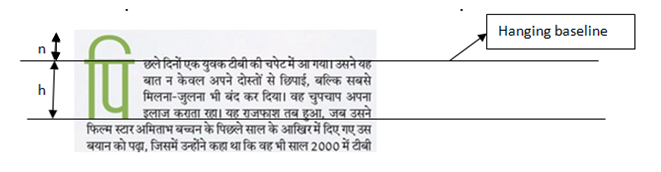 Rule for hanging baseline