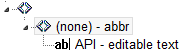 abbr with text of API
