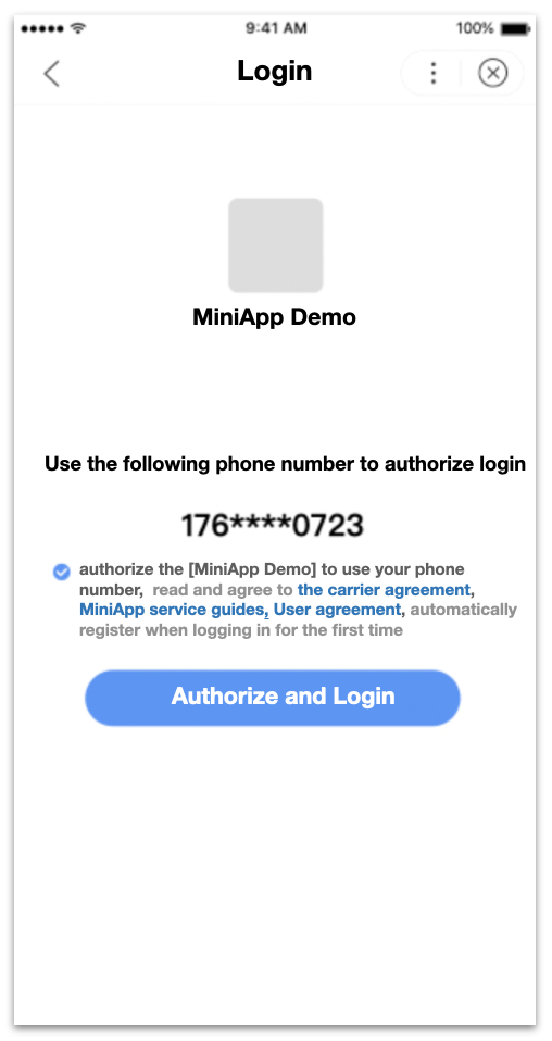Sign in to a MiniApp