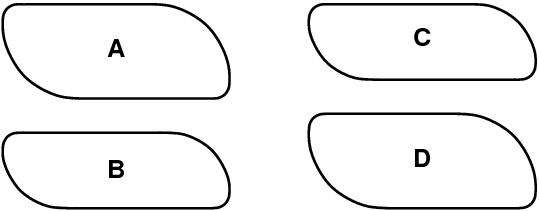rectangle with two tiny rounded corners and two very large ones, on opposite corners
