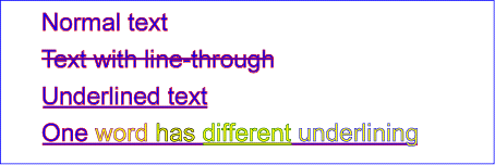 Example textdecoration01 — behavior of 'text-decoration' property