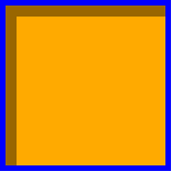 A square-cornered box with a light gray shadow the inverse shape
					          of the padding box filling 10px in from the top and left edges
					          (just inside the border).