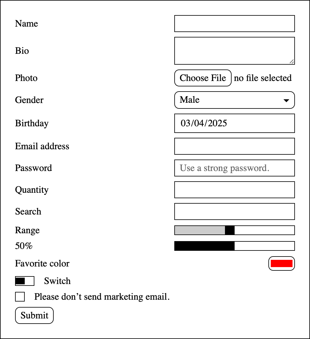 Screenshot of the basic appearance with a light color scheme