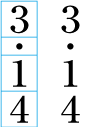 全角のモノスペースのアラビア数字の途中に小数点として入る中点の配置例