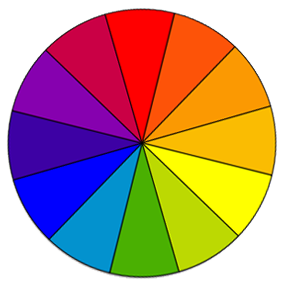 Color wheel with 12 different colors