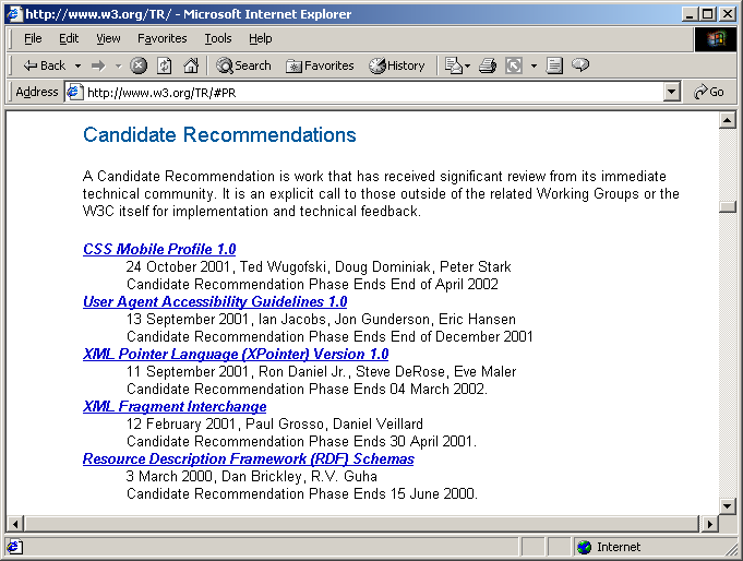W3C TR page