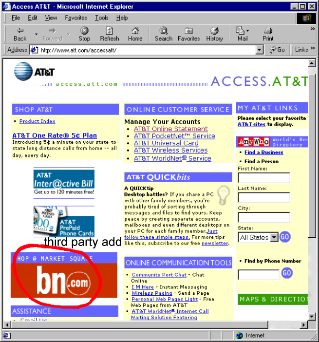 A web-site with ads on it