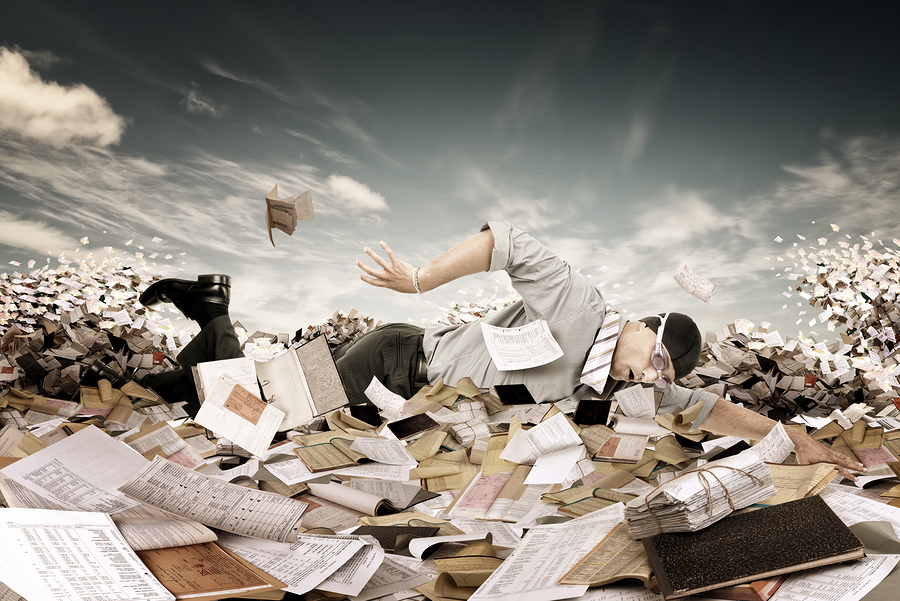 swimmer in the sea of documents