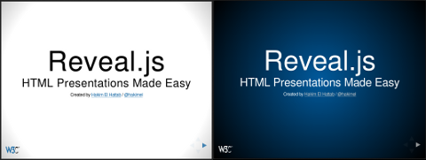 Screenshots of W3C themes for reveal.js
