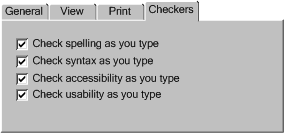 Screen shot demonstrating an checkers options card