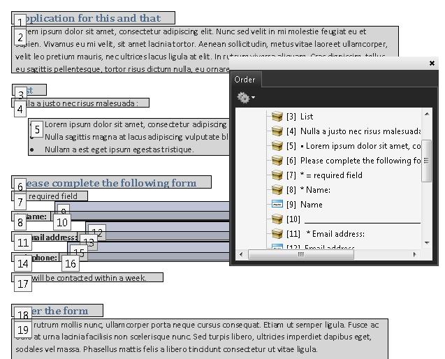  The corrected reading order In Adobe Acrobat Pro. Items 6 and 7 have been switched and are now in the correct order.