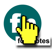 Icon with hand cursor obscuring a tooltip. The letter 'F' and 'otes' are visible. The middle of the word 'footnotes' is missing.