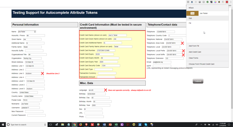 Chrome browser, with fields completed via the LastPass application