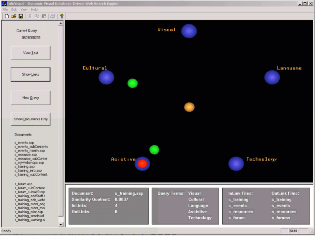 GUI of InfoVisual Application - documents with links