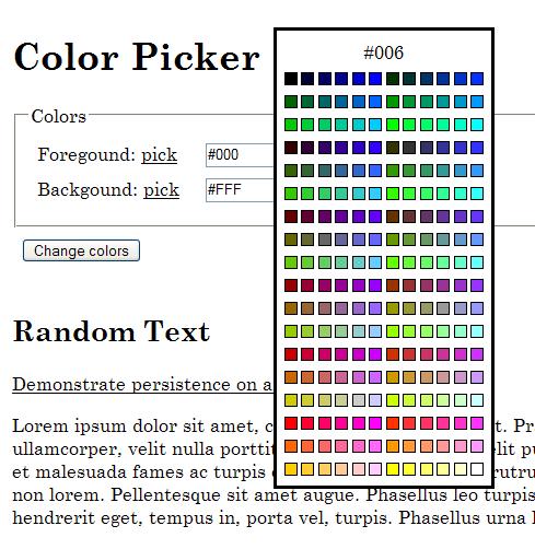 G175: Providing a multi color selection tool on the page for foreground and  background colors | Techniques for WCAG 