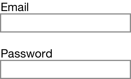 two inputs labelled Email and Password