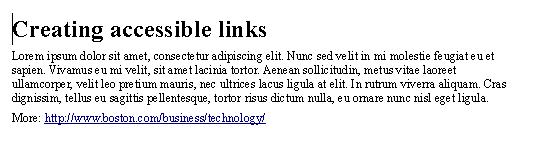 A document with the link URI as the link text.