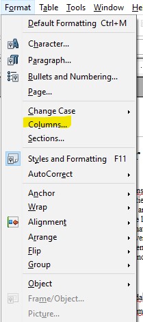 Where the column tool can be found