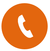 An orange circle with a white telephone icon in the middle.