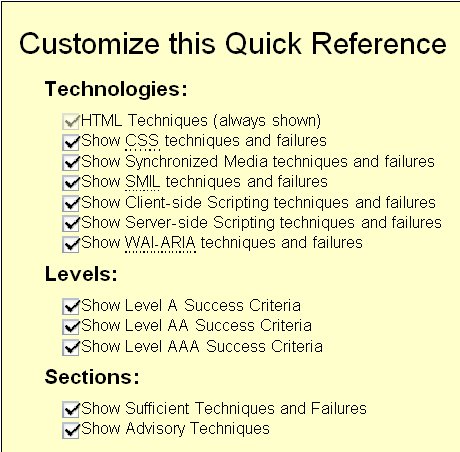 Screen shot of Customizing this Quick Reference section.