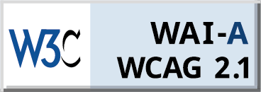 Level A conformance icon, W3C-WAI Web Content Accessibility Guidelines 2.1 (blue)