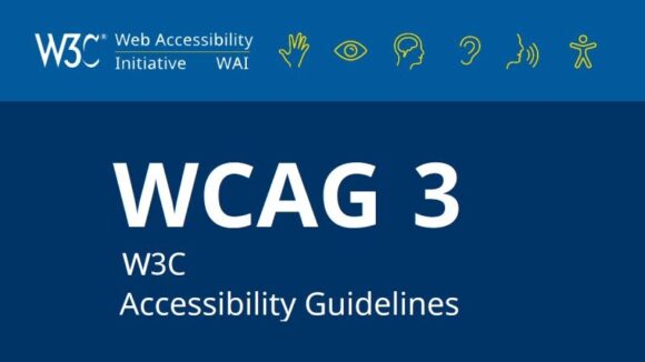 Screenshot showing the W3C logo and the title of the W3C WCAG 3 Web Accessibility Guidelines