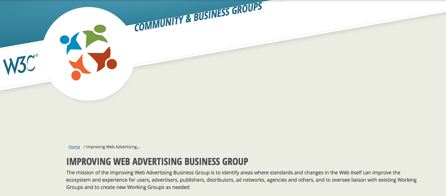 Screenshot of the Web Advertising Business Group homepage description