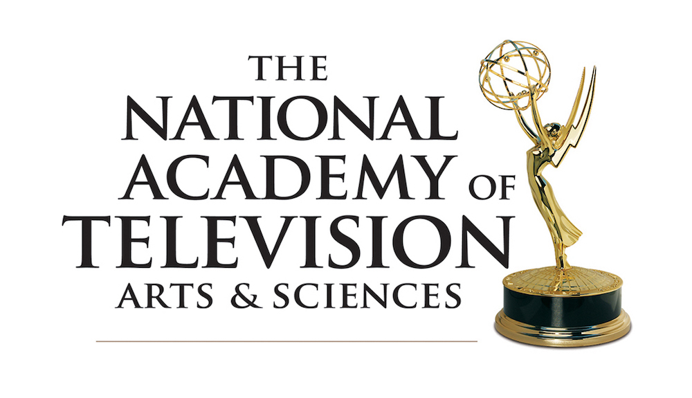 text in black: "The National Academy of Television Arts & Sciences" with the golden Emmy statute on the right