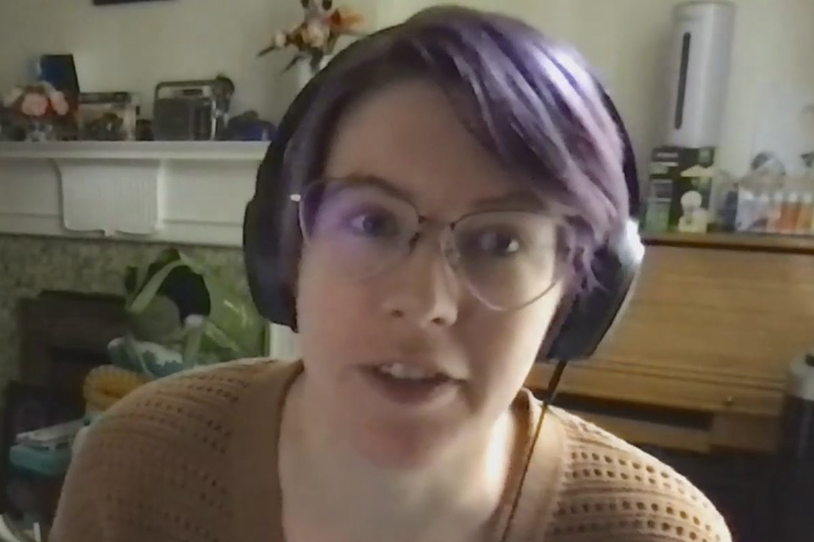 Screenshot of Wendy Reed at the W3C Publishing Community Seminar, 2021